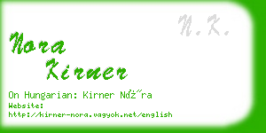 nora kirner business card